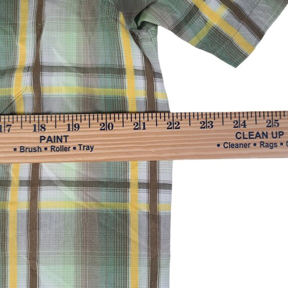 PrAna Button Up Shirt Adult Mens Medium Green Plaid Outdoors Cotton Casual * - Picture 7 of 8